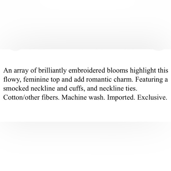 Sundance Cotton Embroidered Peasant Boho Floral Navy Boho Blouse Top Sz  Medium - Picture 17 of 17